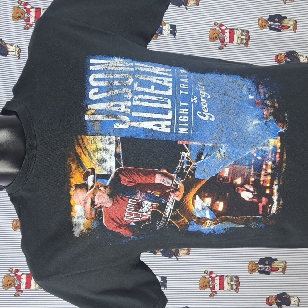 2014 Jason Aldean Night Train to Georgia black graphic country music tour shirt